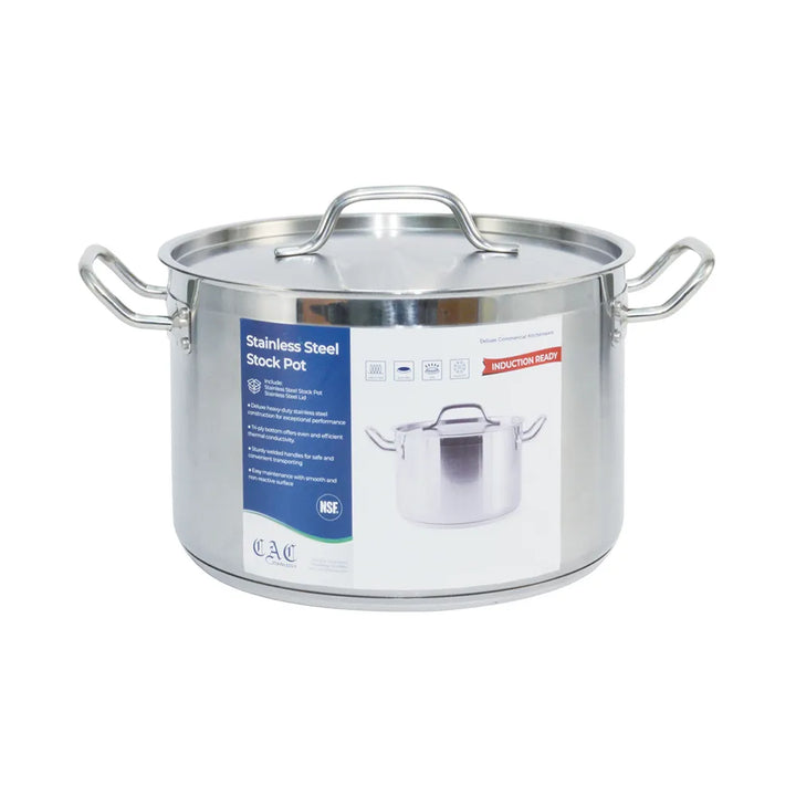 CAC China STKP-12 Stock Pot SS W/ Lid 12QT Set