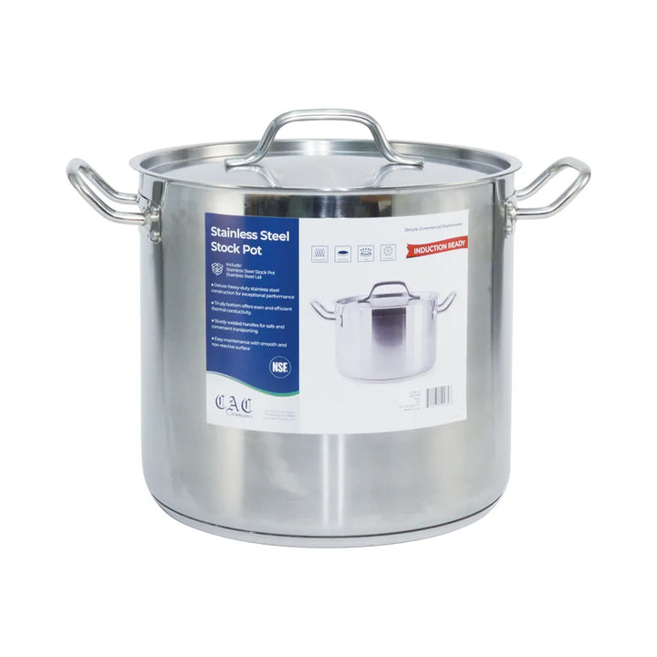 CAC China STKP-16 Stock Pot SS W/ Lid 16QT Set