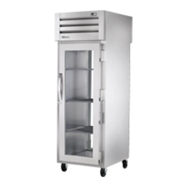 True STR1RPT-1G-1G-HC Spec Series 27 1/2" Glass Door Stainless Steel Pass-Through Refrigerator