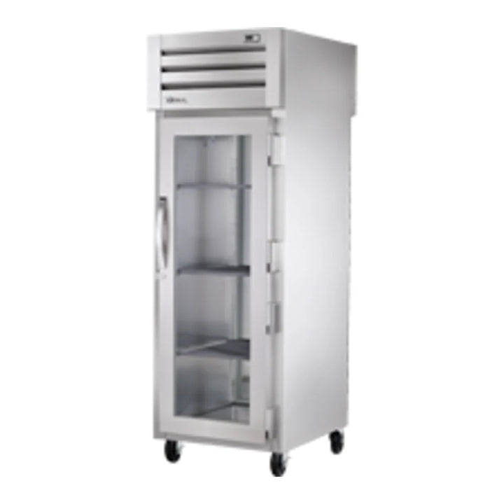 True STR1RPT-1G-1S-HC Spec Series 27 1/2" Glass Front / Solid Back Door Stainless Steel Pass-Through Refrigerator