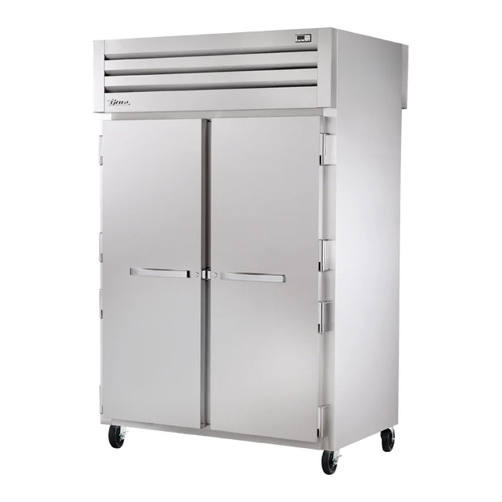 True STR2RPT-2S-2G-HC Spec Series 52 5/8" Stainless Steel Solid Front, Glass Back Door Pass-Through Refrigerator