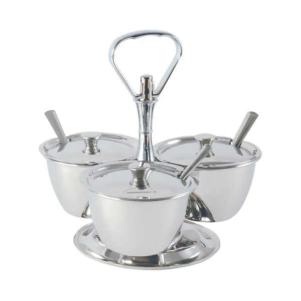 CAC China STSV-3 Tabletop Server Set SS 3-Comprt. /Each