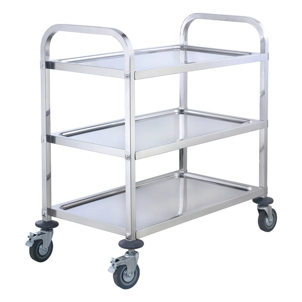 Winco SUC-30 3 Tiers Stainless Steel Utility Trolley, 30"x16"x33"