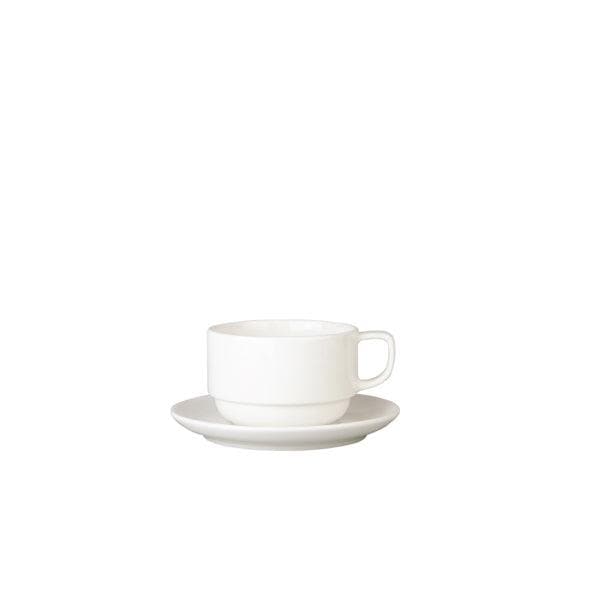 Furtino England Finesse 3oz/9cl White Round Porcelain Stackable Espresso Cup, Pack of 12
