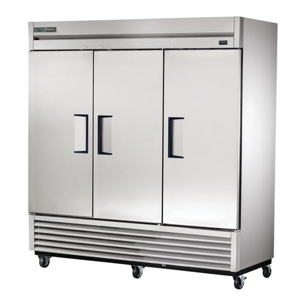 True T-72-HC Three Section Solid Door Reach In Refrigerator