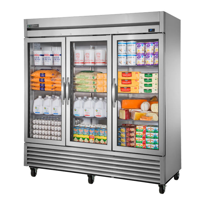 True T-72G-HC-FGD01 Three Section Reach-in Refrigerator