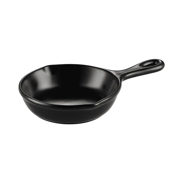 CAC China T-FP24-BLK Skillet W/ Pour Spout & Handle Black 24 Oz 11 3/4" Case of 12 Pcs