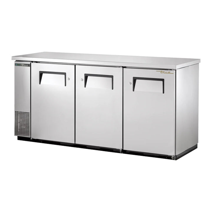 True TBB24-72-3S-Z1-SFT-S-1 72 1/8" Bar Refrigerator 3 Swinging Solid Doors