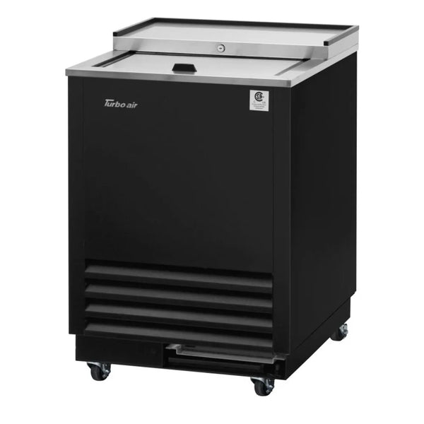 Turbo Air TBC-24SB-GF-N6 24-7/8" 1 Lid Black Vinyl Super Deluxe Glass Chiller & Froster, 4.56 cu.ft., 115/60/1