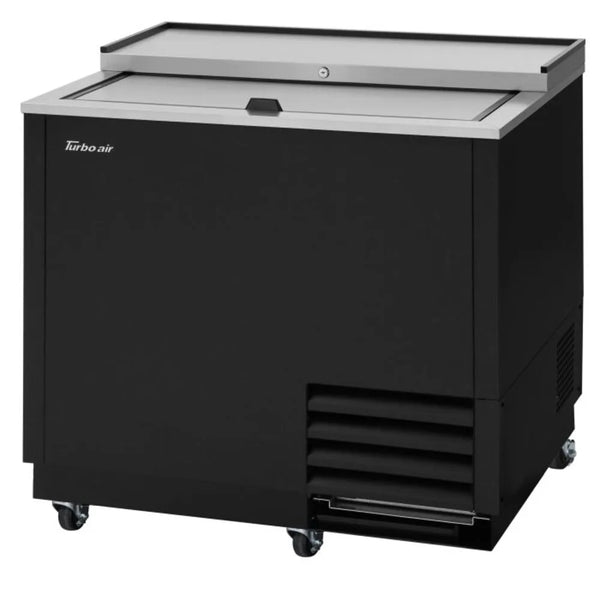 Turbo Air TBC-36SB-GF-N 36-3/4" 1 Lid Black Vinyl Super Deluxe Glass Chiller & Froster, 9.74 cu.ft., 115/60/1