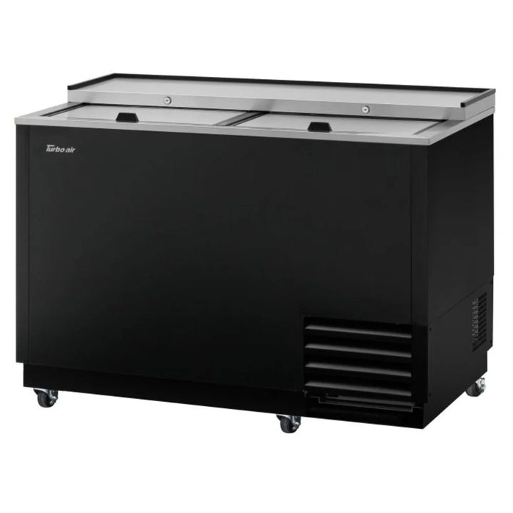 Turbo Air TBC-50SB-GF-N 50" 2 Lid Black Vinyl Super Deluxe Glass Chiller & Froster, 14.49 cu.ft., 115/60/1