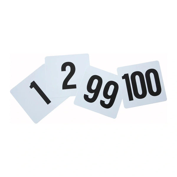 Winco TBN-100 Table Numbers, 1-100, 4" x 3-3/4", Plastic