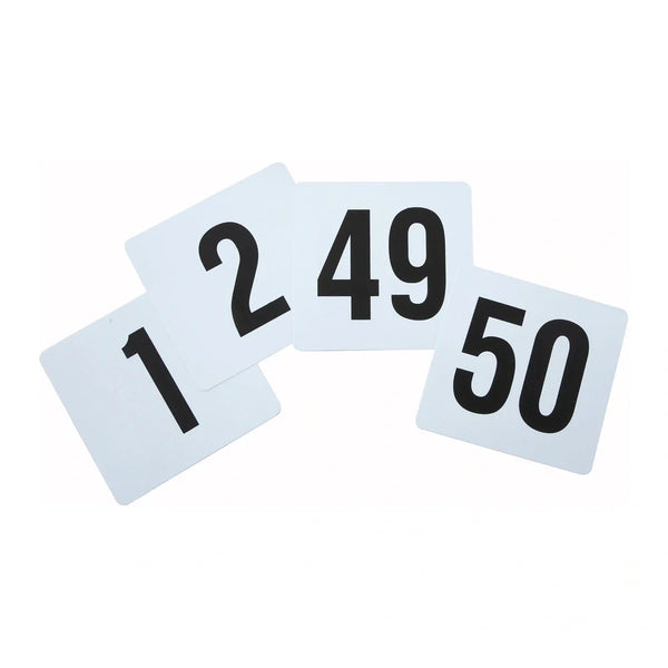 Winco TBN-50 Table Numbers, 1-50, 4" x 3-3/4", Plastic