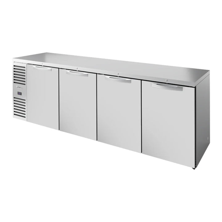 True TBR108-RISZ1-L-S-SSSS-1 108" Stainless Steel Solid Door Back Bar Refrigerator