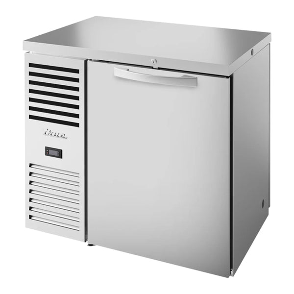 True TBR36-PTSZ1-L-S-S-S-1 36" Stainless Steel Solid Door Pass-Through Back Bar Refrigerator