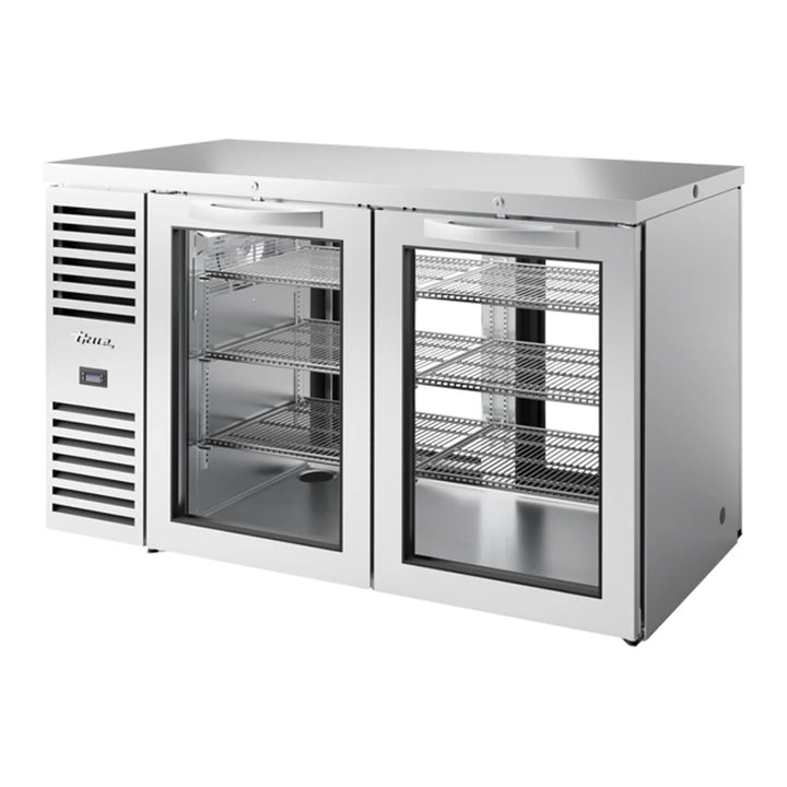 True TBR60-PTSZ1-L-S-GG-GG-1 60" Stainless Steel Glass Door Pass-Through Back Bar Refrigerator