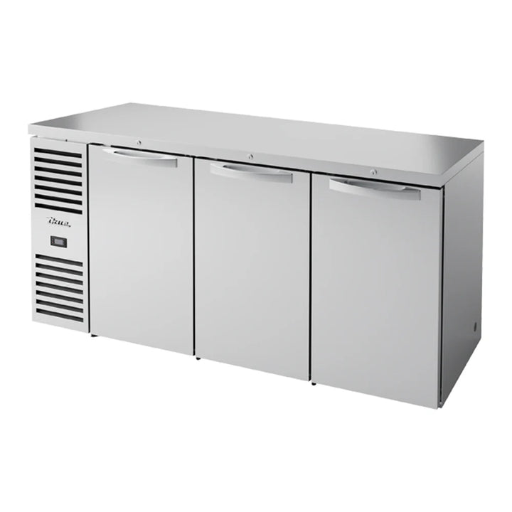 True TBR72-RISZ1-L-S-SSS-1 72" Stainless Steel Solid Door Narrow Back Bar Refrigerator