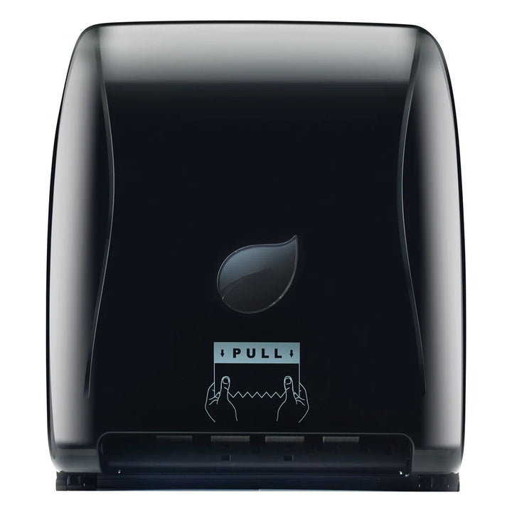 Winco TDAC-8K Pur-Clean Black Auto Cut Roll Towel Dispenser