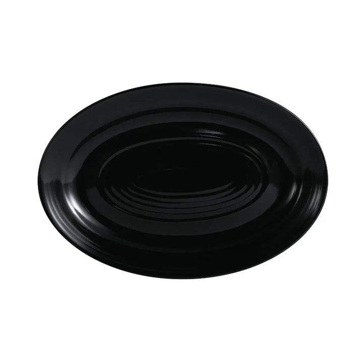 CAC China TG-12-BLK Oval Platter Black 10 5/8" Case of 24 Pcs