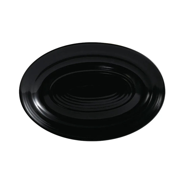 CAC China TG-13-BLK Oval Platter Black 11 3/4" Case of 12 Pcs