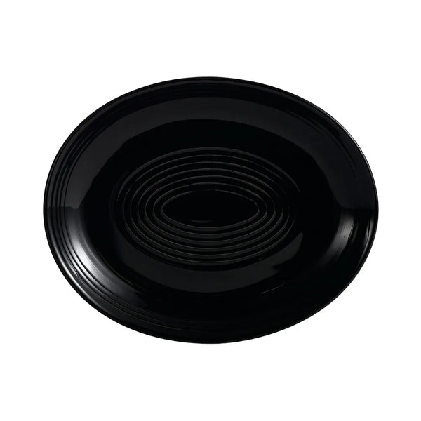 CAC China TG-13C-BLK Coupe Oval Platter Black 11 1/2" Case of 12 Pcs