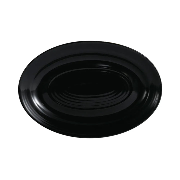 CAC China TG-14-BLK Oval Platter Black 13 5/8" Case of 12 Pcs