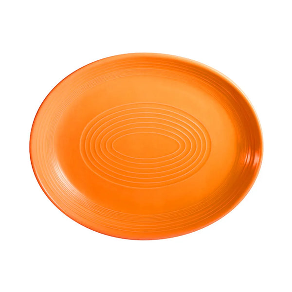 CAC China TG-14C-TNG Coupe Oval Platter Tangerine 12 3/4" Case of 12 Pcs