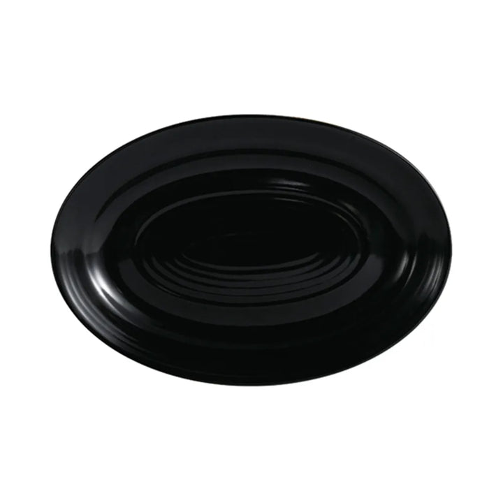 CAC China TG-34-BLK Oval Platter Black 9 5/8" Case of 24 Pcs