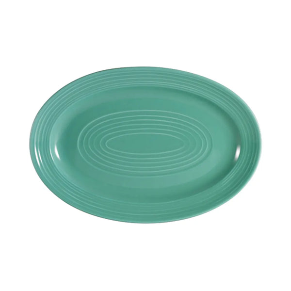 CAC China TG-34-G Oval Platter Green 9 5/8" Case of 24 Pcs