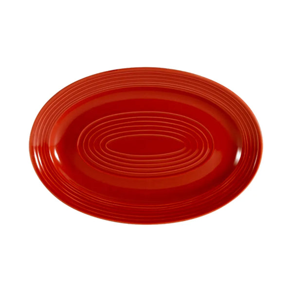 CAC China TG-34-R Oval Platter Red 9 5/8" Case of 24 Pcs