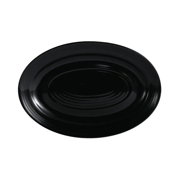 CAC China TG-51-BLK Oval Platter Black 15 3/4" Case of 12 Pcs