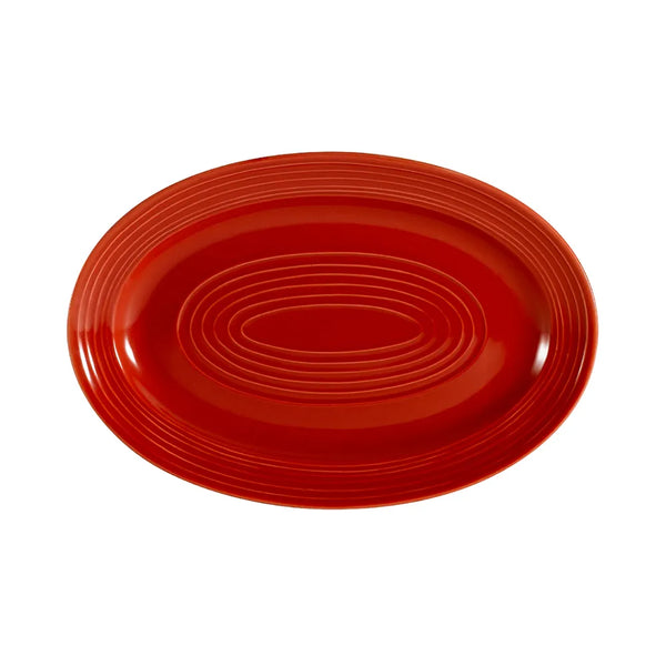 CAC China TG-51-R Oval Platter Red 15 3/4" Case of 12 Pcs