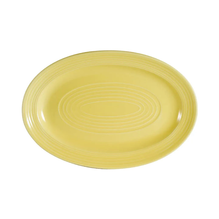 CAC China TG-51-SFL Oval Platter Sunflower 15 3/4" Case of 12 Pcs