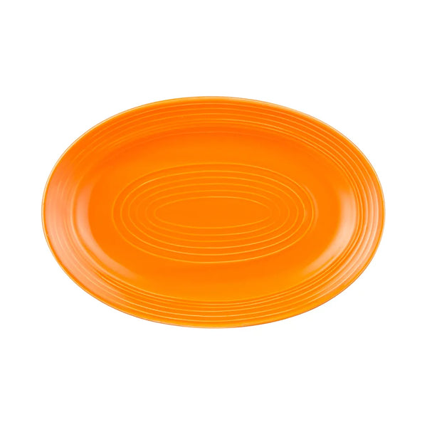 CAC China TG-51-TNG Oval Platter Tangerine 15 3/4" Case of 12 Pcs