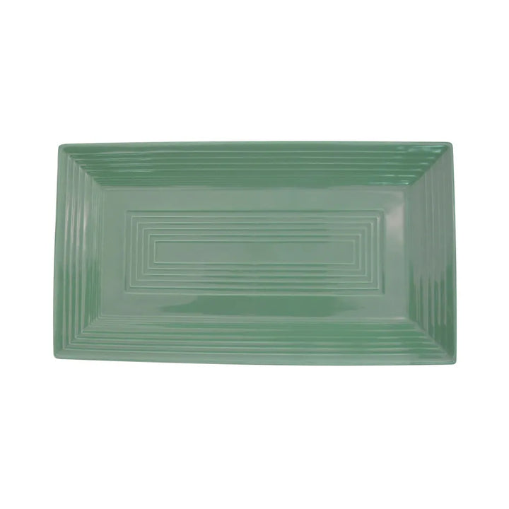 CAC China TG-RT13-G Rect. Platter Green 11 5/8" Case of 12 Pcs