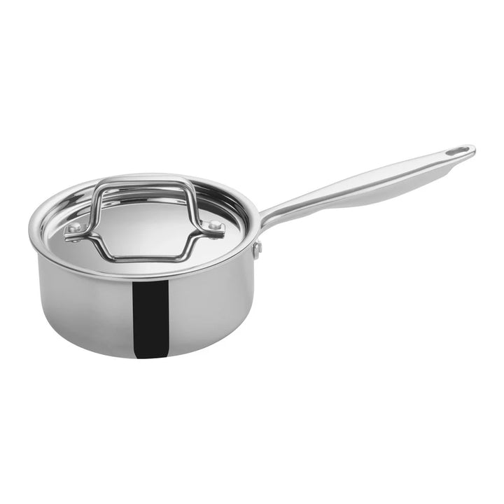 Winco TGAP-2 Triply Stainless Steel Sauce Pan with Cover, 1.5 Qt