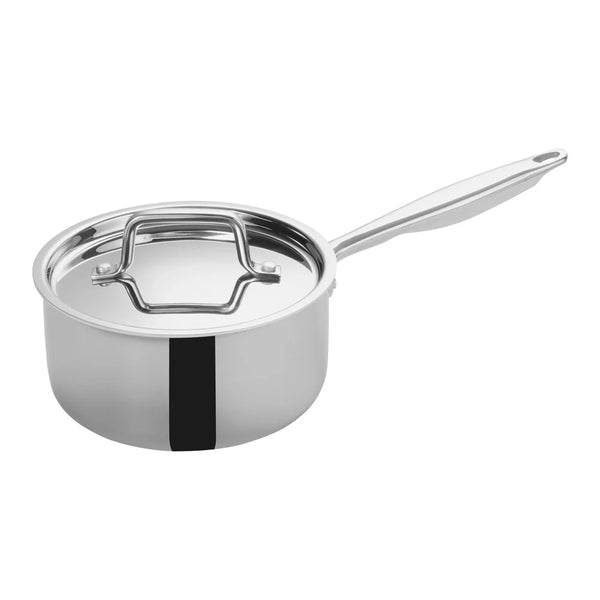 Winco TGAP-3 Triply Stainless Steel Sauce Pan with Cover, 2.5 Qt