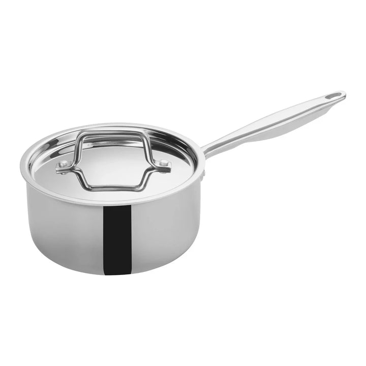 Winco TGAP-3 Triply Stainless Steel Sauce Pan with Cover, 2.5 Qt