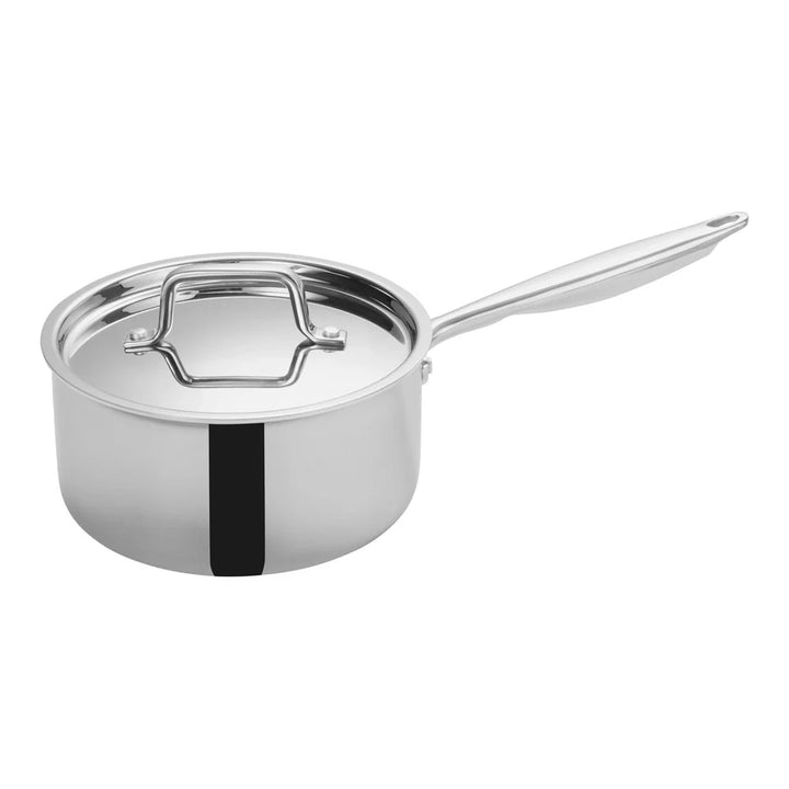 Winco TGAP-4 Triply Stainless Steel Sauce Pan with Cover, 3.5 Qt