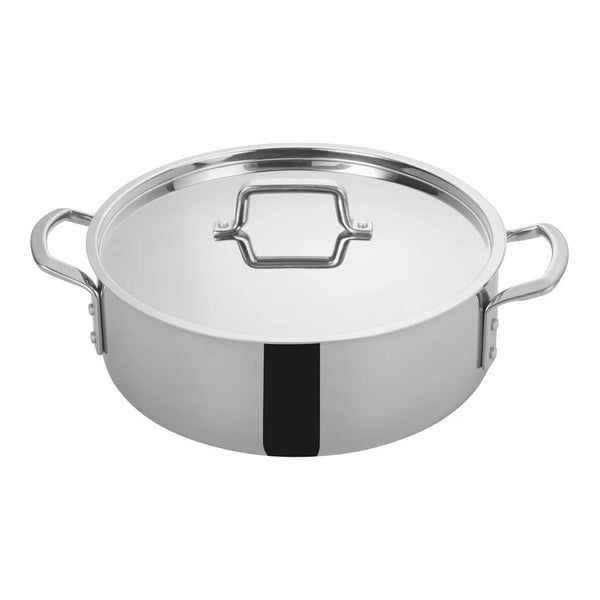 Winco TGBZ-12 Triply Stainless Steel Brazier with Cover, 12 Qt