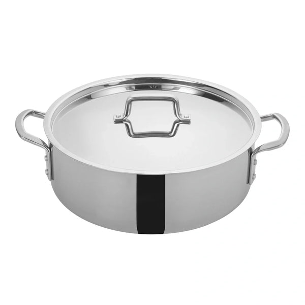 Winco TGBZ-14 14qt Triply Stainless Steel Brazier with Cover