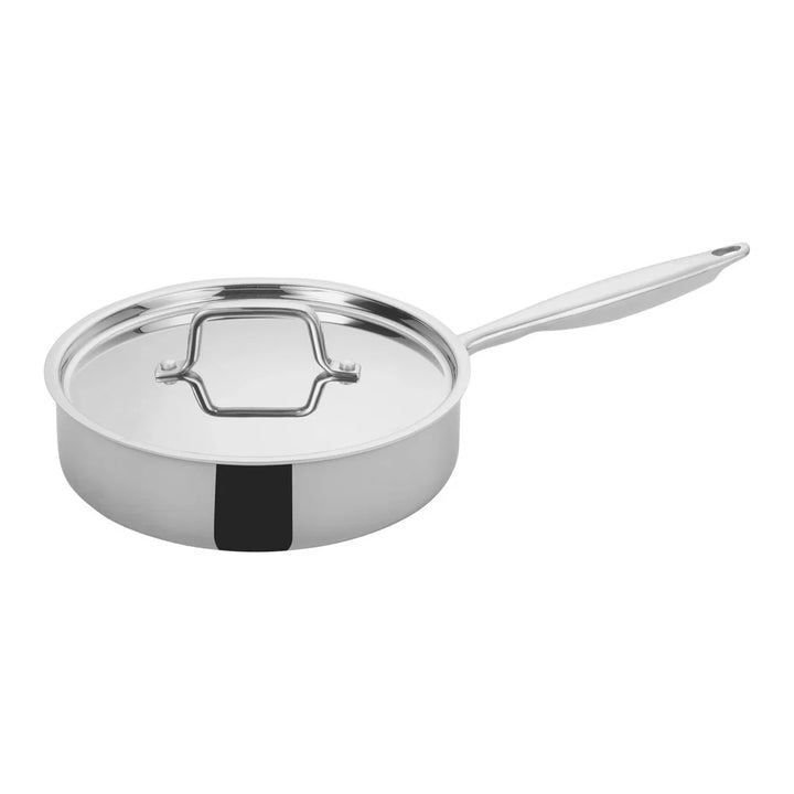 Winco TGET-3 Triply Stainless Steel Saute Pan with Cover, 3 Qt