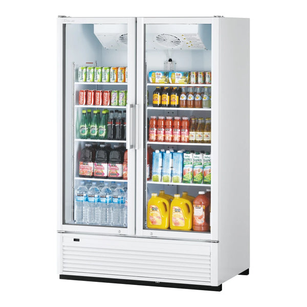 Turbo Air TGM-47SDH*-N 51-1/8" 2 Section Super Deluxe Refrigerated Glass Merchandiser, 44.22 cu. Ft., 115/60/1