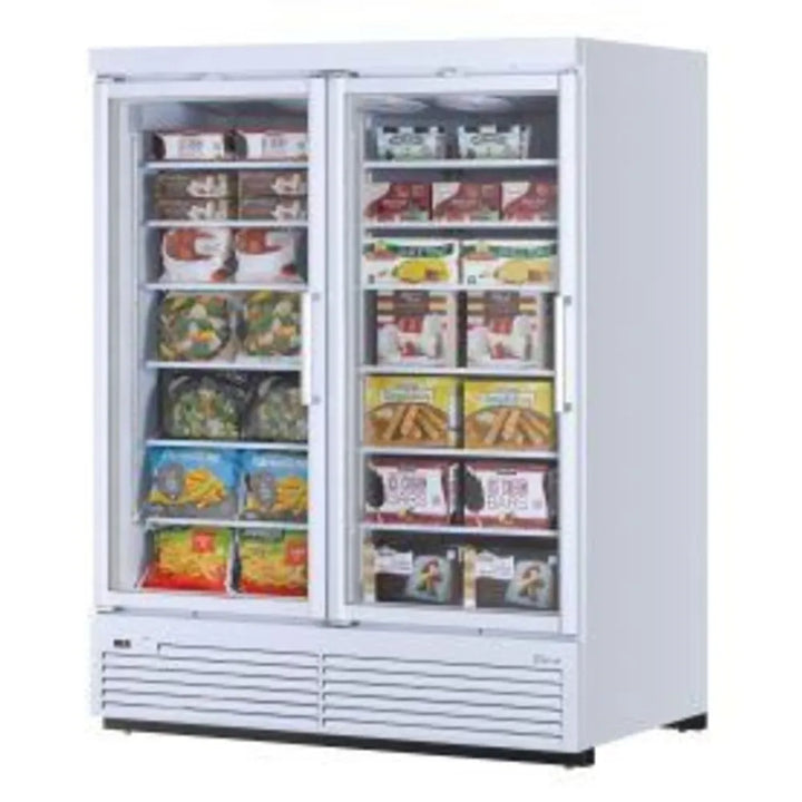 Turbo Air TJMF-55SDW(B)-N 65-1/8" 2 Section Glass Merchandiser, 60.04 cu. Ft., 115/60/1