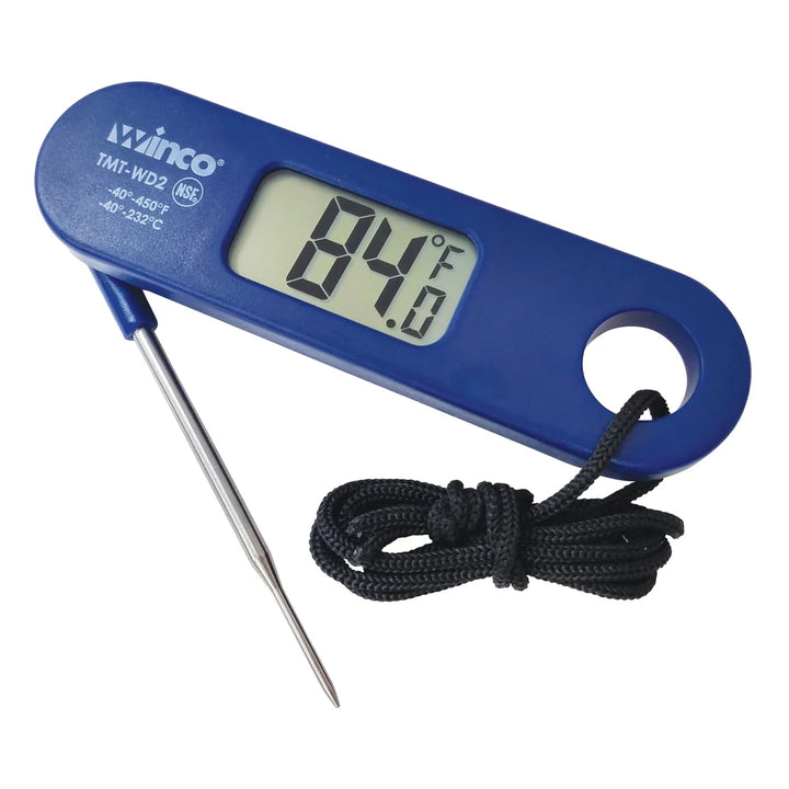 Winco TMT-WD2 Digital Thermometer,Folding Probe,-40to 450F,1.5mm Dia Probe,NSF Certified