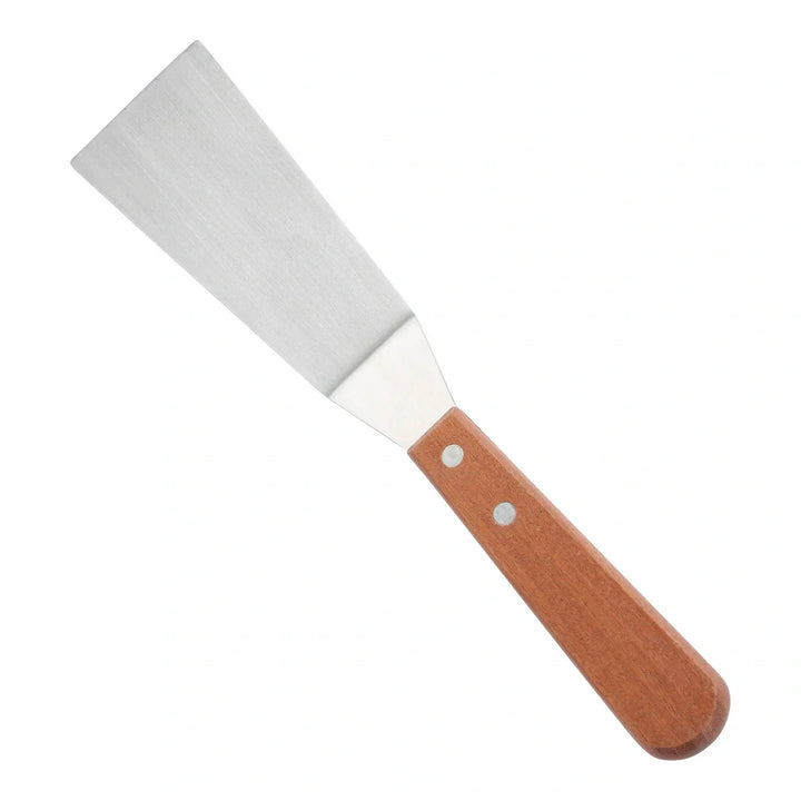 Winco TN165 Grill Spatula w/Offset, Wooden Handle, 4-1/4" x 2-1/8" Blade