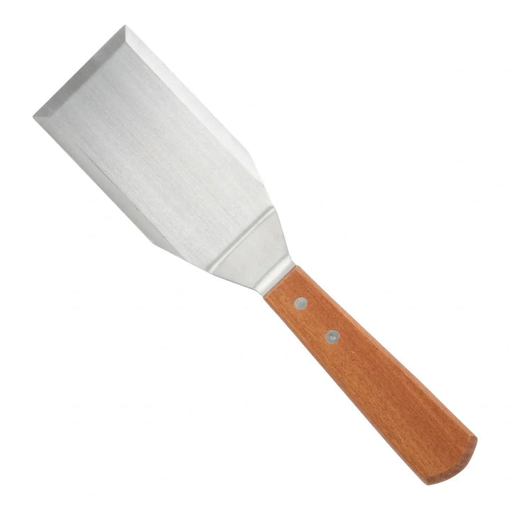 Winco TN719 Hamburger Turner, Offset, Wooden Handle, 5" x 2-7/8" Blade