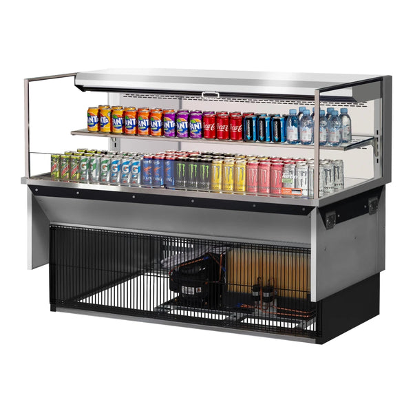 Turbo Air TOM-60L-UF-S-2SI-N 59-7/8" Drop-In Horizontal Open Display Case, 13 cu. Ft., 115/60/1