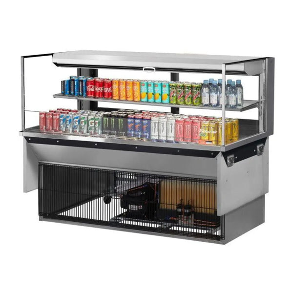 Turbo Air TOM-60L-UFD-S-2SI-N 59-7/8" Drop-In Horizontal Open Display Case, 13 cu. Ft., 115/60/1