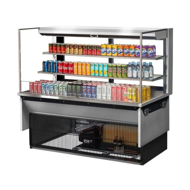 Turbo Air TOM-60L-UFD-S-3SI-N 59-7/8" Drop-In Horizontal Open Display Case, 19.3 cu. Ft., 115/60/1